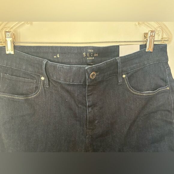 NWT WHBM the mid rise slim ankle cuffed jeans with metallic detail size 4 - Picture 5 of 9